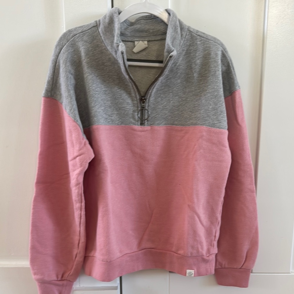 Gray and Pink Quarter-Zip Sweatshirt from Nordstrom